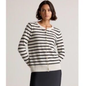 Quince stripped Mongolian cashmere cardigan